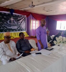 L - r: Primate Henry Amike, Deputy Convener, Dr. Godwin Solomon Nwachukwu, Dr. David Aboderin speaking & others. 