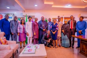 The members of the executive of ICAN, Abuja & District Society, lead by the Chairman, Dr. Michael Okpara in a group photo with the Executive Secretary of NCPC, Bishop Stephen Adegbite and top management of NCPC.